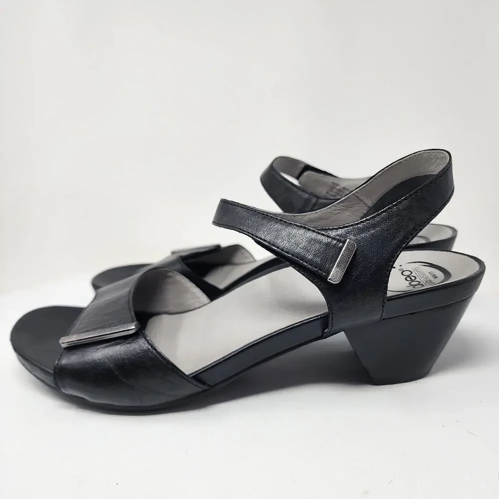 ABEO B.I.O. System Ruby Sandal 11 Narrow Black Leather Block Heel Comfort Shoes